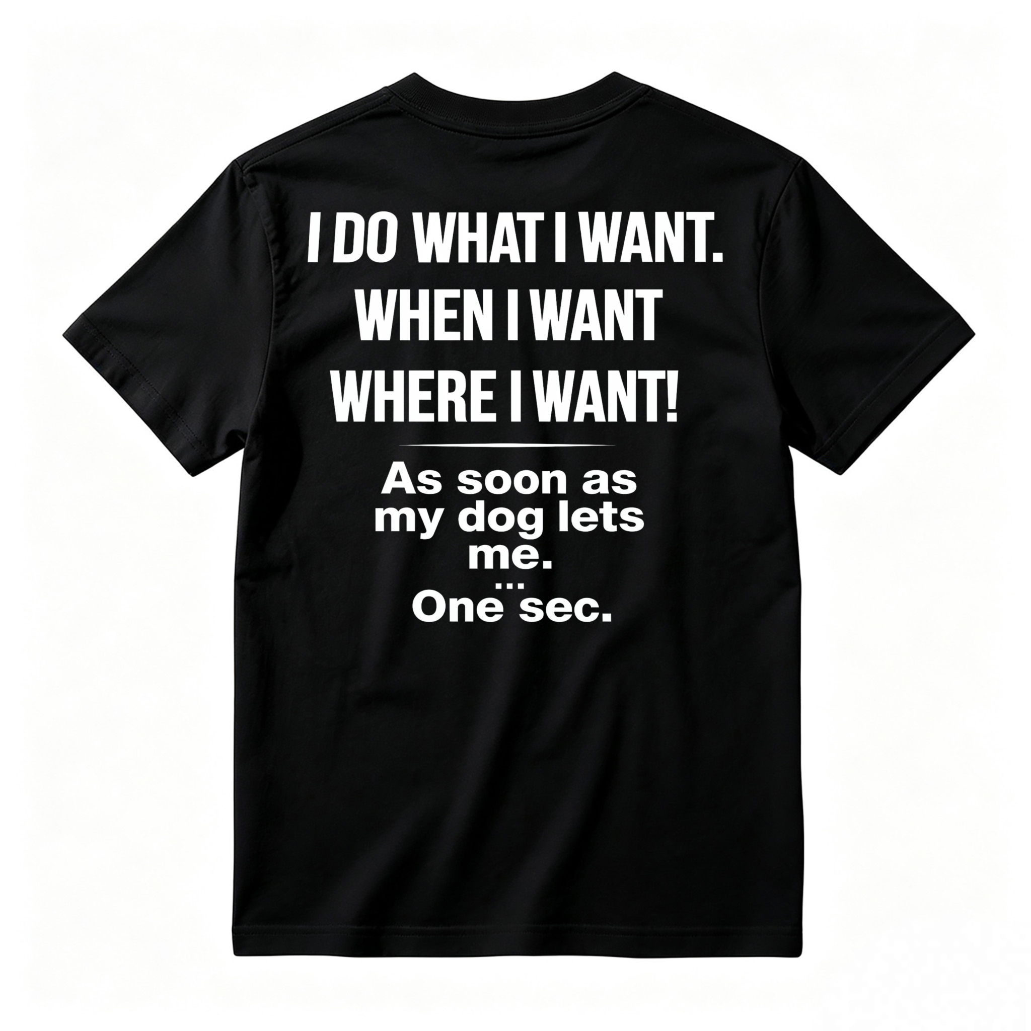 Funny Dog Owner Quote I Do What I Want When My Dog Lets Me Humor Pet Lover Graphic T-shirt