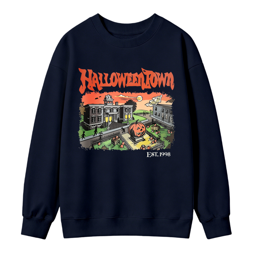 Halloweentown Est Nineteen Ninety Eight Print Unisex Crewneck Classic Sweatshirt