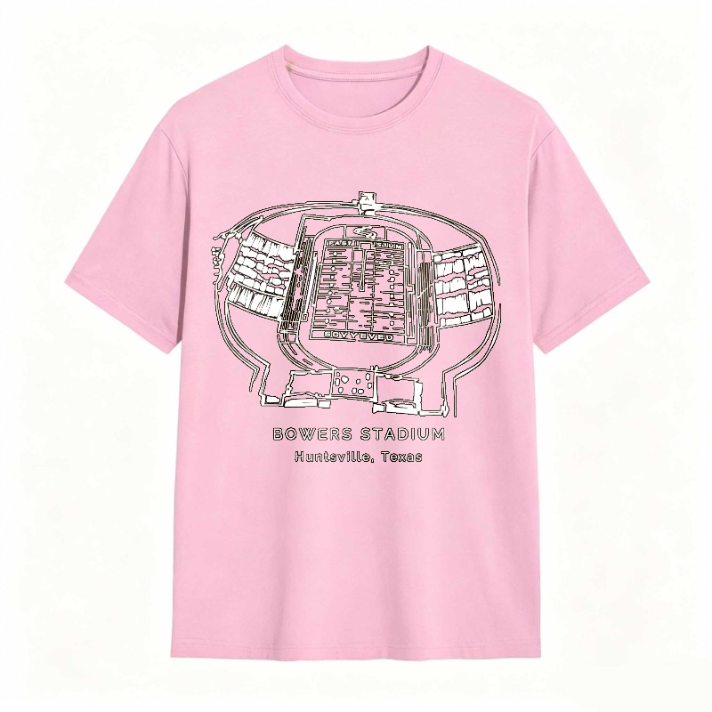 Bowers Stadium Huntsville Texas Map Design T-shirt