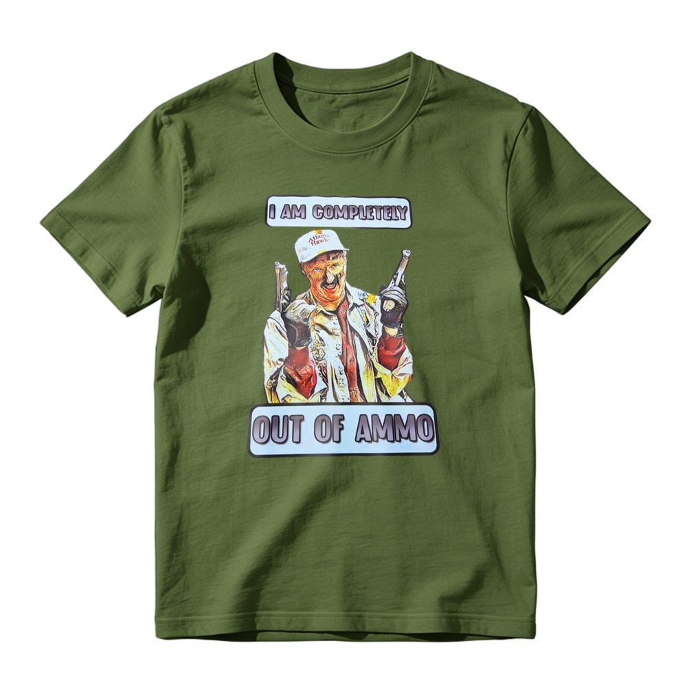 I Am Completely Out Of Ammo Funny Cartoon Character Graphic T-shirt