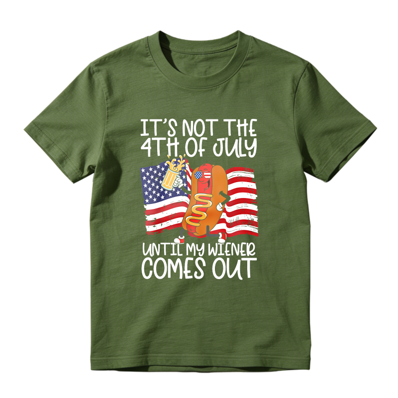 Fourth Of July Hot Dog And American Flag Design Unisex Classic T-shirt
