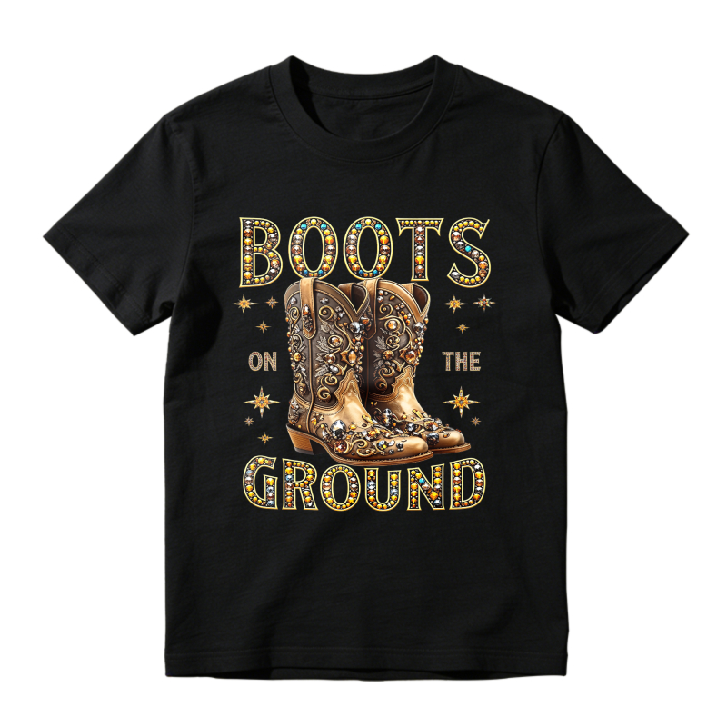 Boots On The Ground Western Cowboy Boots Design Classic T-shirt