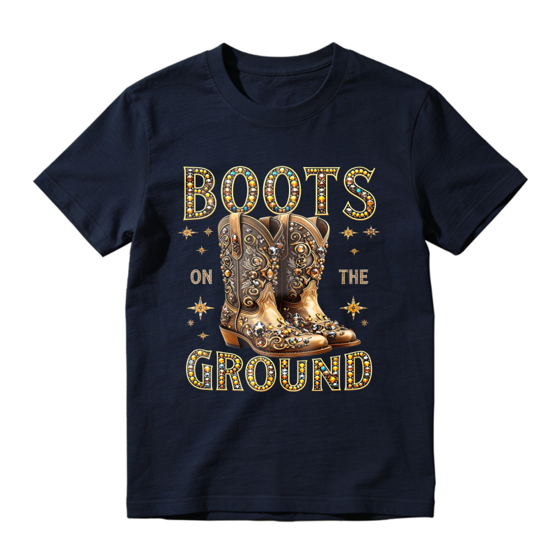 Boots On The Ground Western Cowboy Boots Design Classic T-shirt