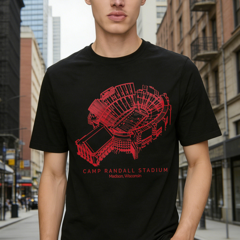 Camp Randall Stadium Madison Wisconsin Architectural Design T-shirt