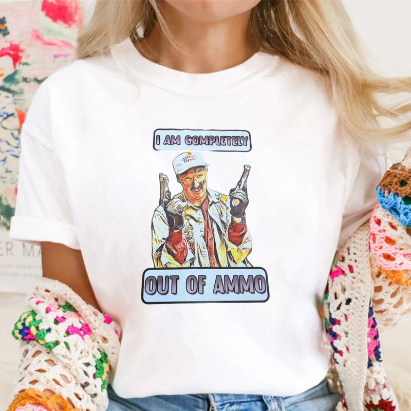 I Am Completely Out Of Ammo Funny Cartoon Character Graphic T-shirt
