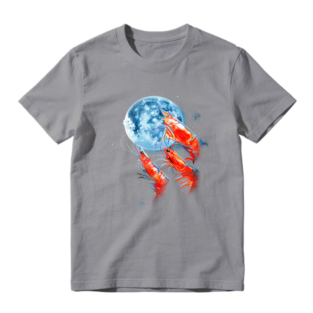 Red Lobsters And Blue Moon Space Art Unisex Classic T-shirt