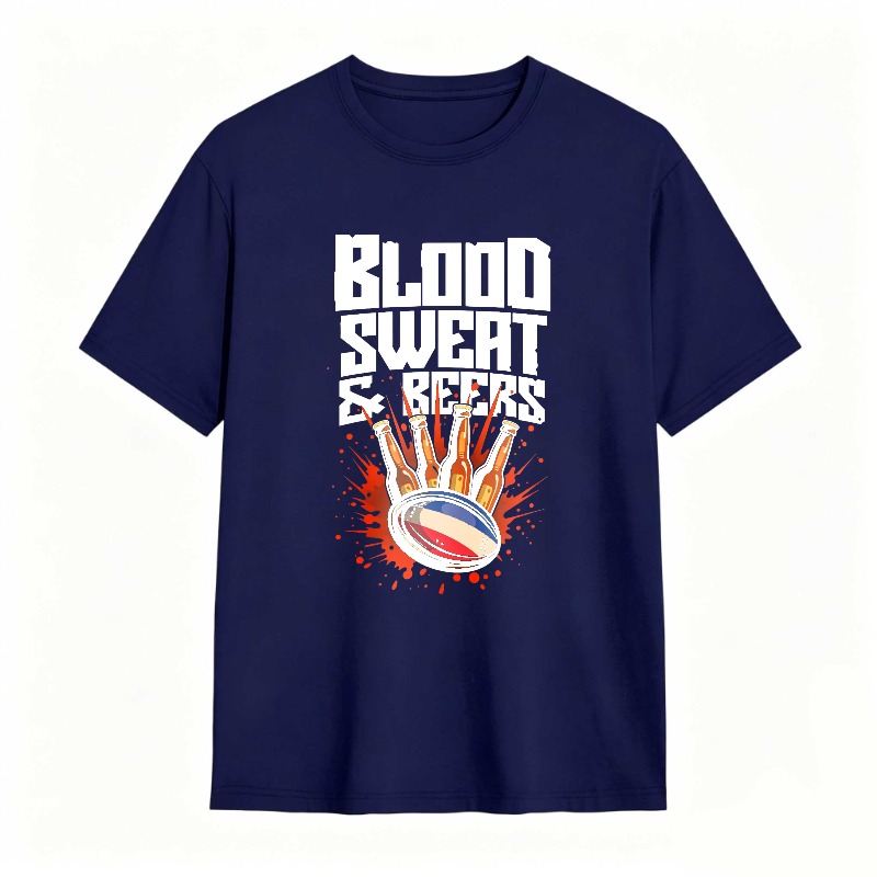 Blood Sweat And Beers Rugby Ball Hand Print Unisex Classic T-shirt