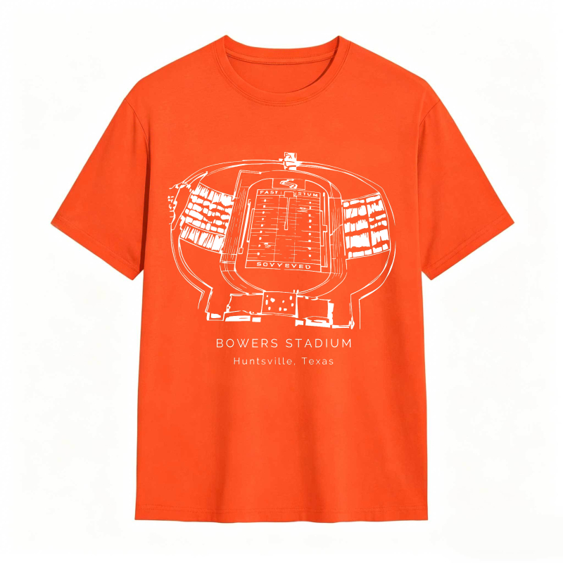 Bowers Stadium Huntsville Texas Map Design T-shirt
