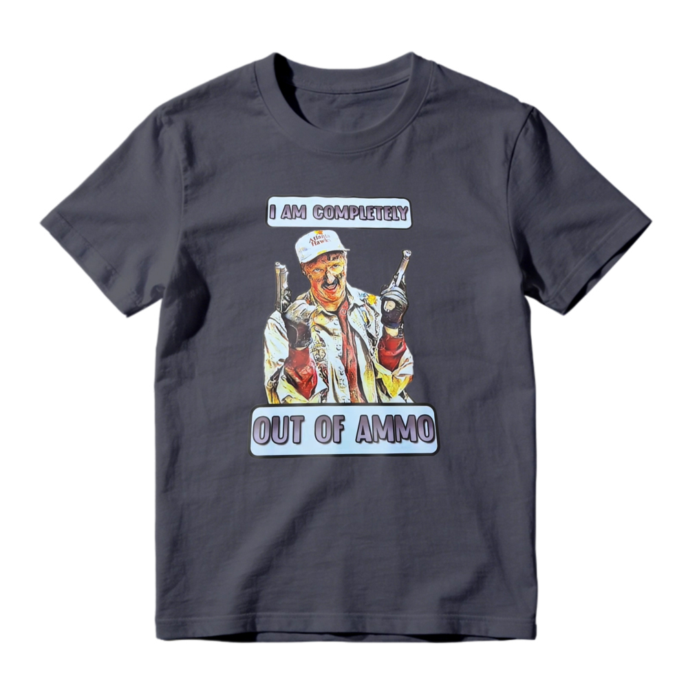 I Am Completely Out Of Ammo Funny Cartoon Character Graphic T-shirt