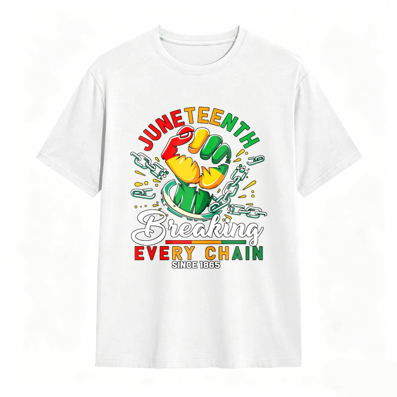 Juneteenth Breaking Every Chain Since 1865 Fist And Chains Design Unisex Classic T-shirt