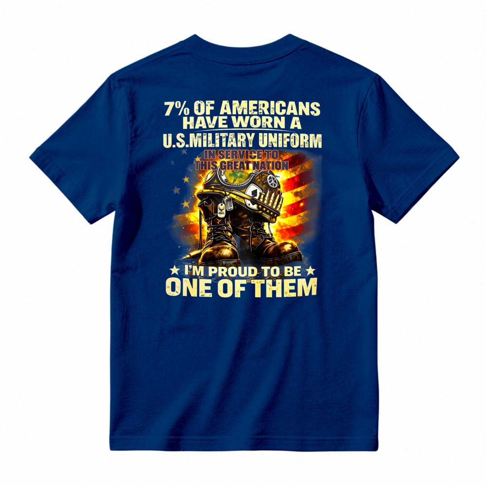 Proud American Military Veteran Service Graphic Tee Design tshirt 100% cotton
