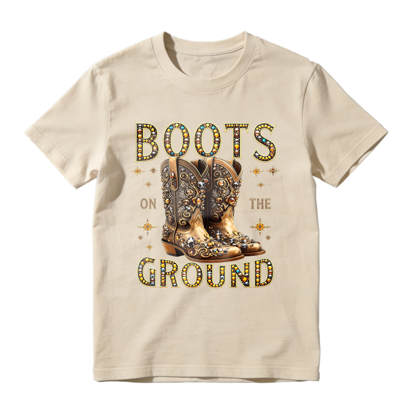 Boots On The Ground Western Cowboy Boots Design Classic T-shirt