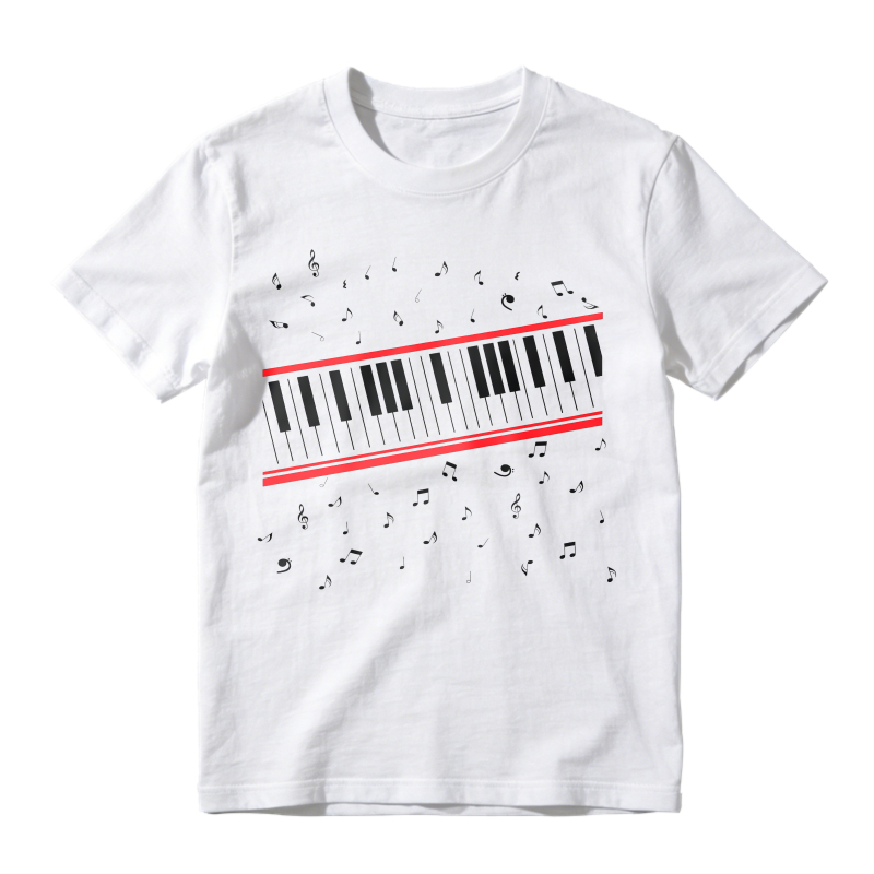 Piano Keyboard With Music Notes T-shirt
