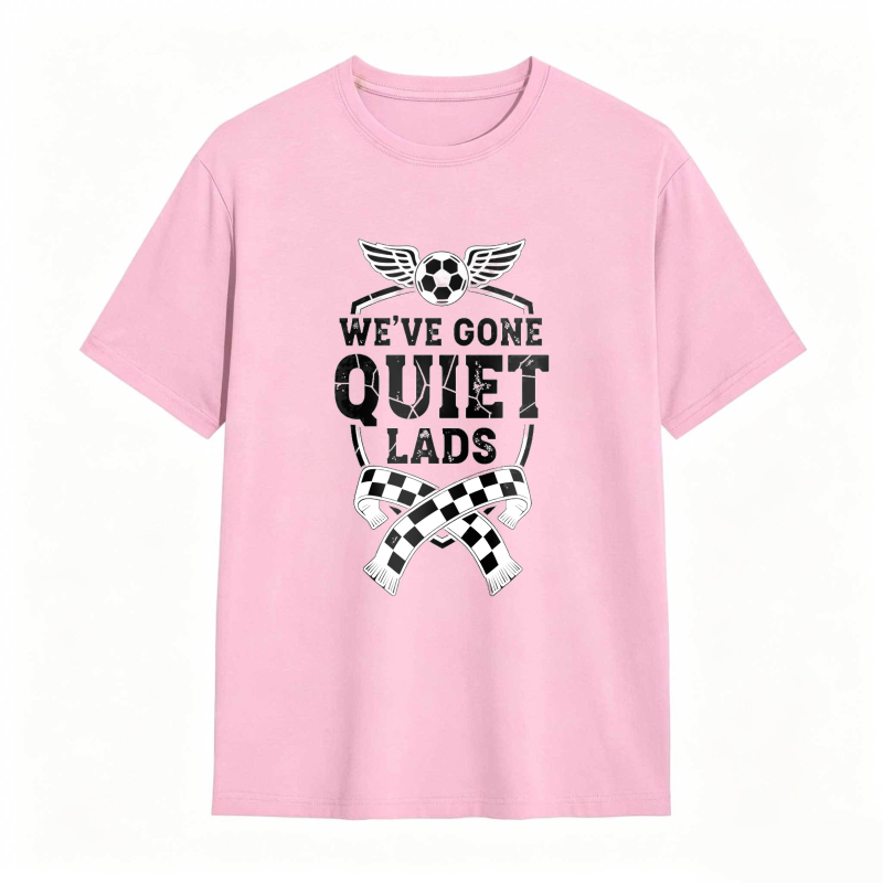 Weve Gone Quiet Lads Soccer Ball Wings And Checkered Flag Design Unisex Classic T-shirt