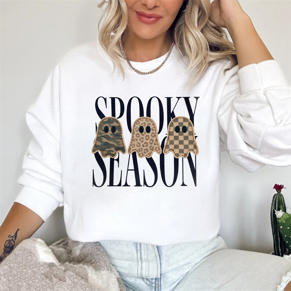 Spooky Season Ghost Pattern Sweatshirt