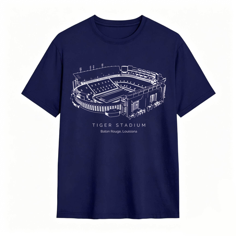 Tiger Stadium Detroit Michigan Architecture Line Drawing T-shirt