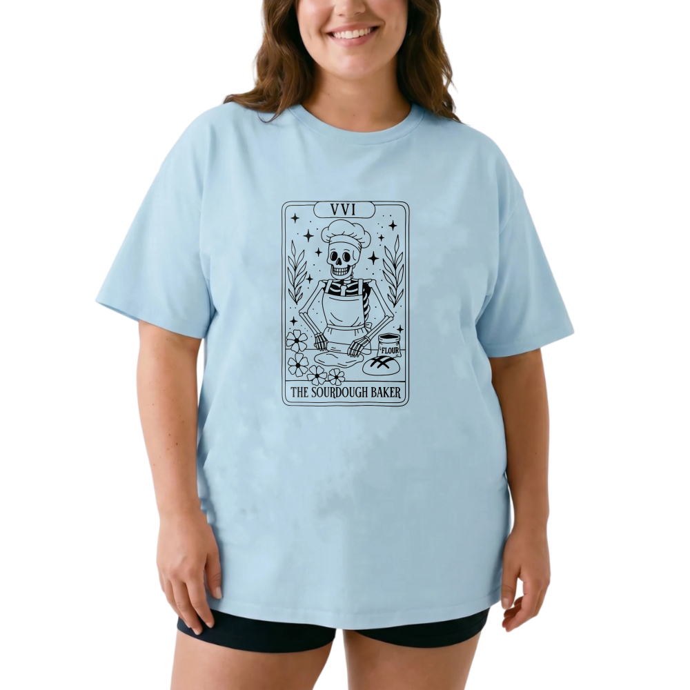 The Sourdough Baker Tarot Card Design tshirt 100% cotton