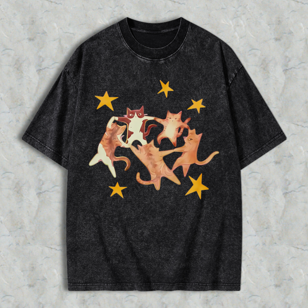 Cats Dancing With Stars Washed T-shirt