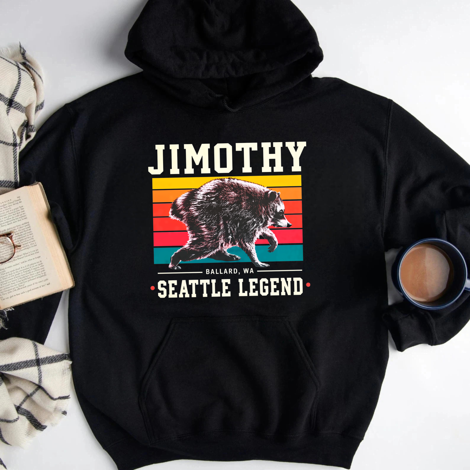 Jimothy Seattle Legend Bear Vintage Retro Graphic Sweatshirt