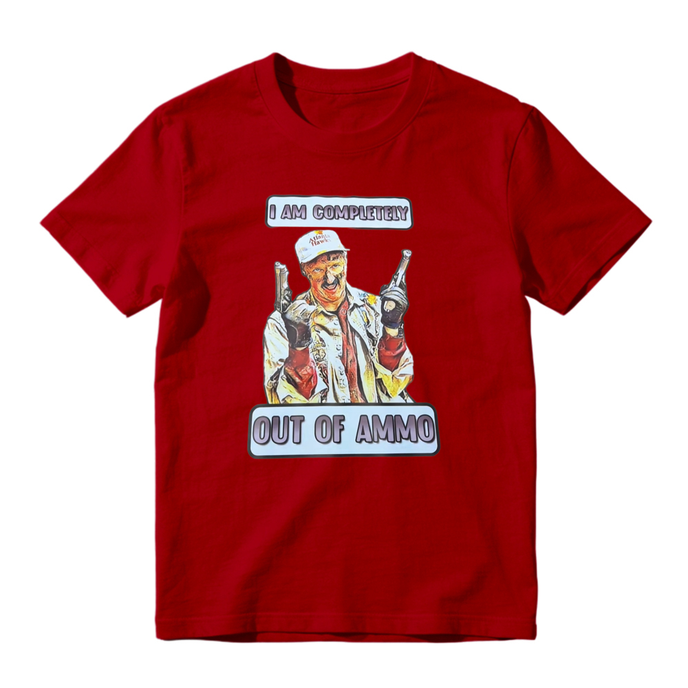 I Am Completely Out Of Ammo Funny Cartoon Character Graphic T-shirt