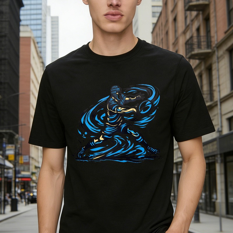 Blue Wave Warrior Design Unisex Classic T-shirt