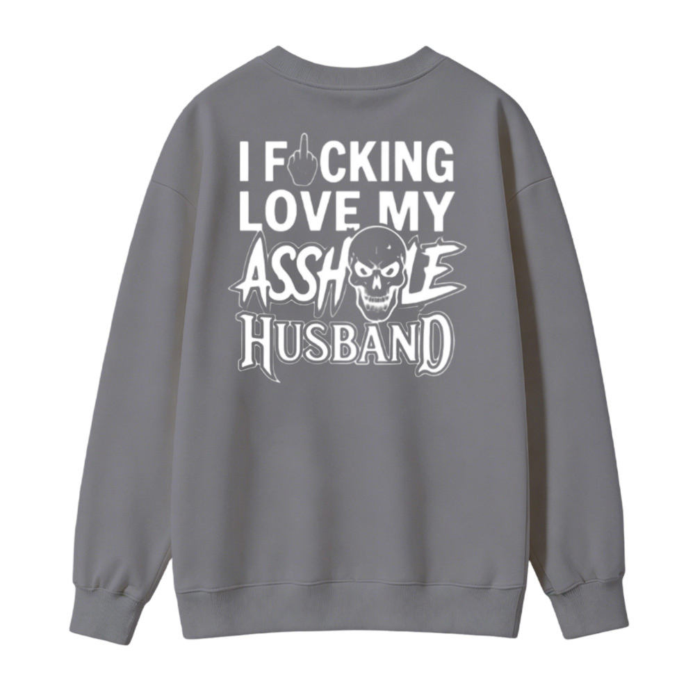 Funny Skull Graphic I Love My Husband Sweatshirt