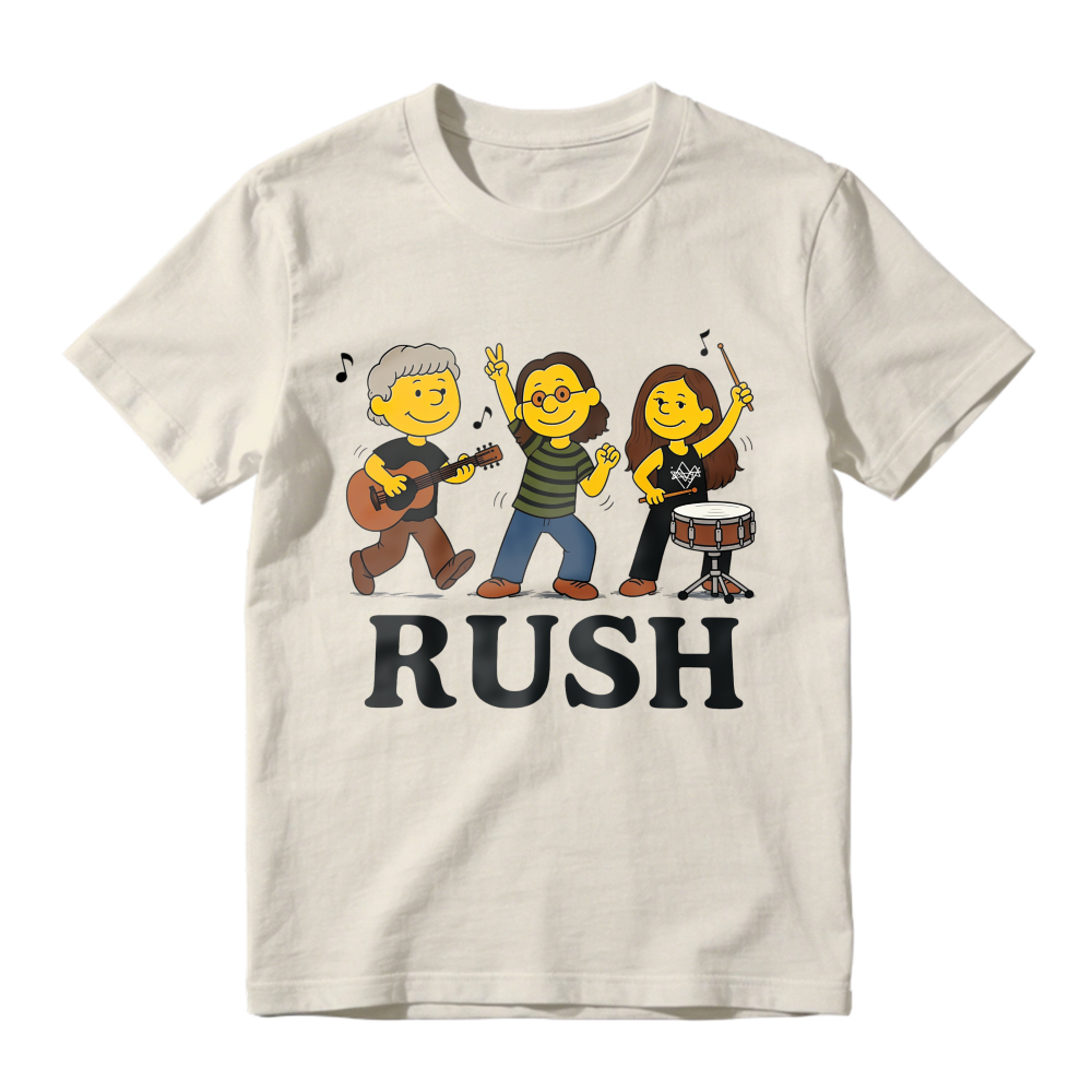 Rush Band Cartoon Characters Music Group Unisex Classic T-shirt