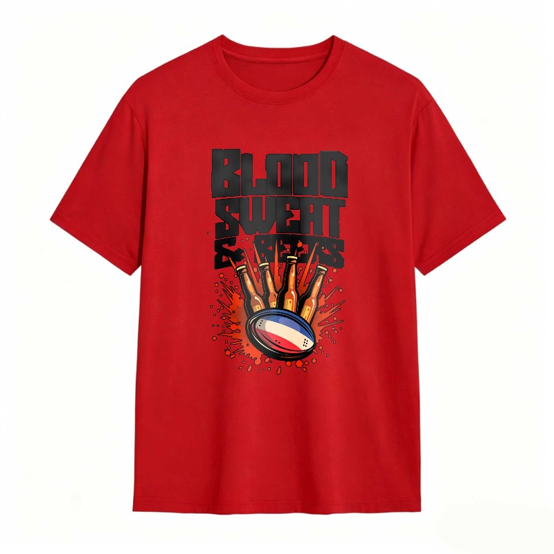 Blood Sweat And Beers Rugby Ball Hand Print Unisex Classic T-shirt