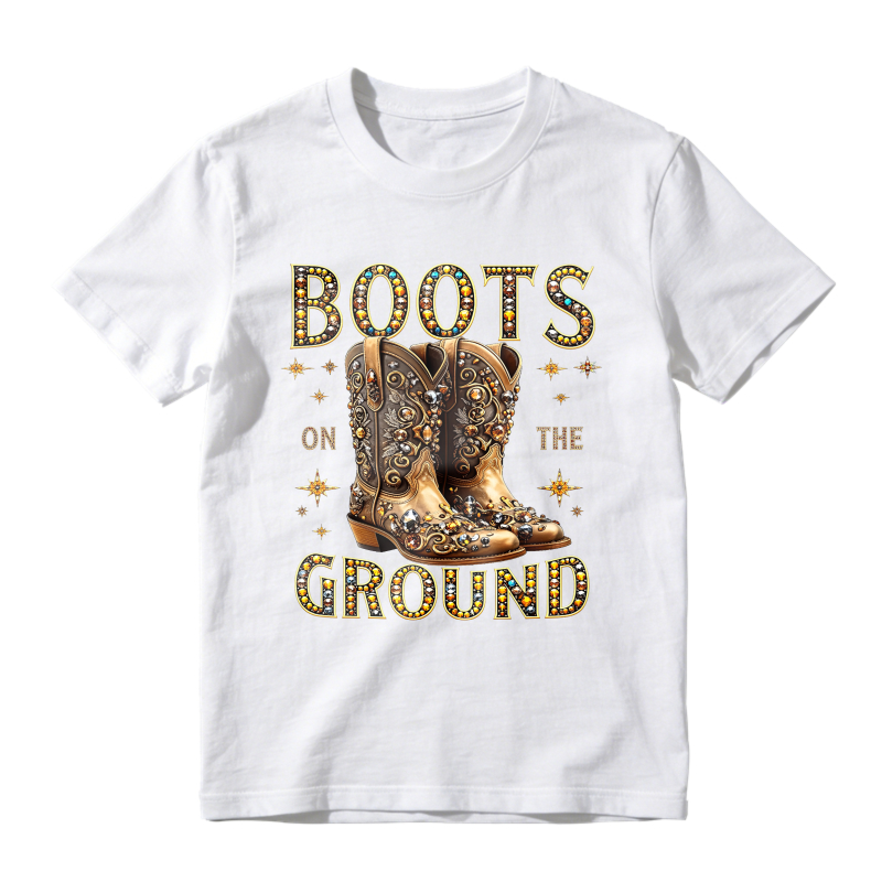Boots On The Ground Western Cowboy Boots Design Classic T-shirt