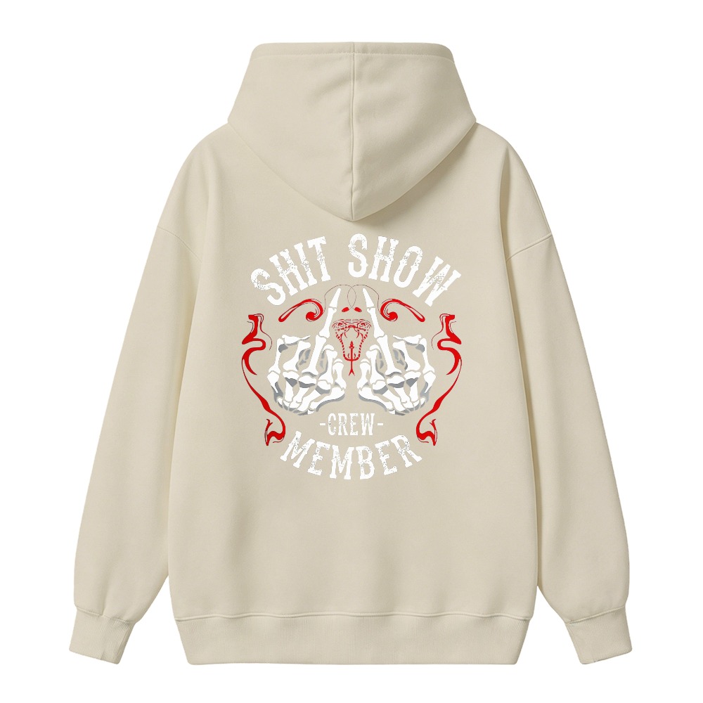 Shit Show Crew Member Skeleton Hands Graphic Hoodie