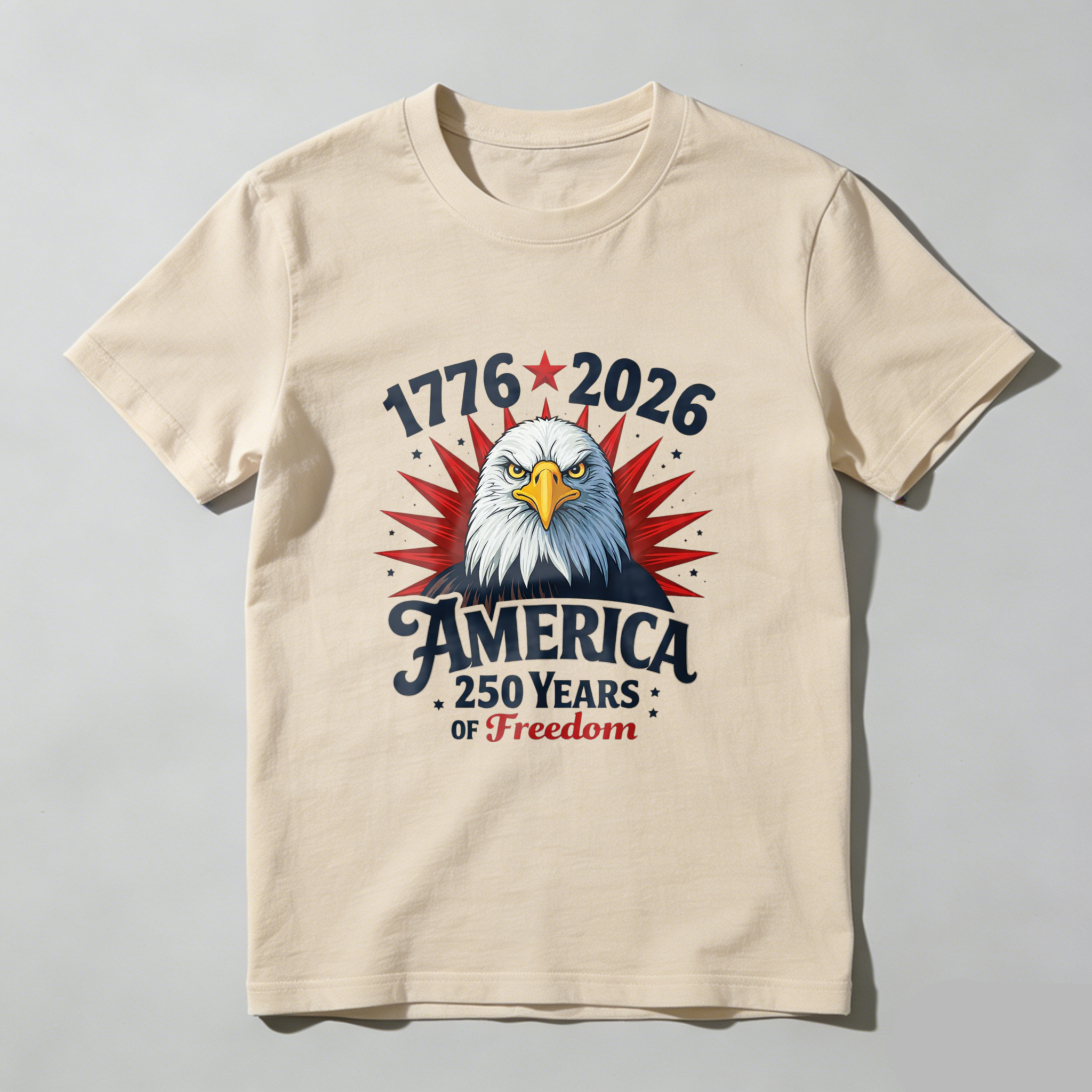 America 250 Years Of Freedom 1776 2026 Eagle Patriotic Independence Day T Shirt
