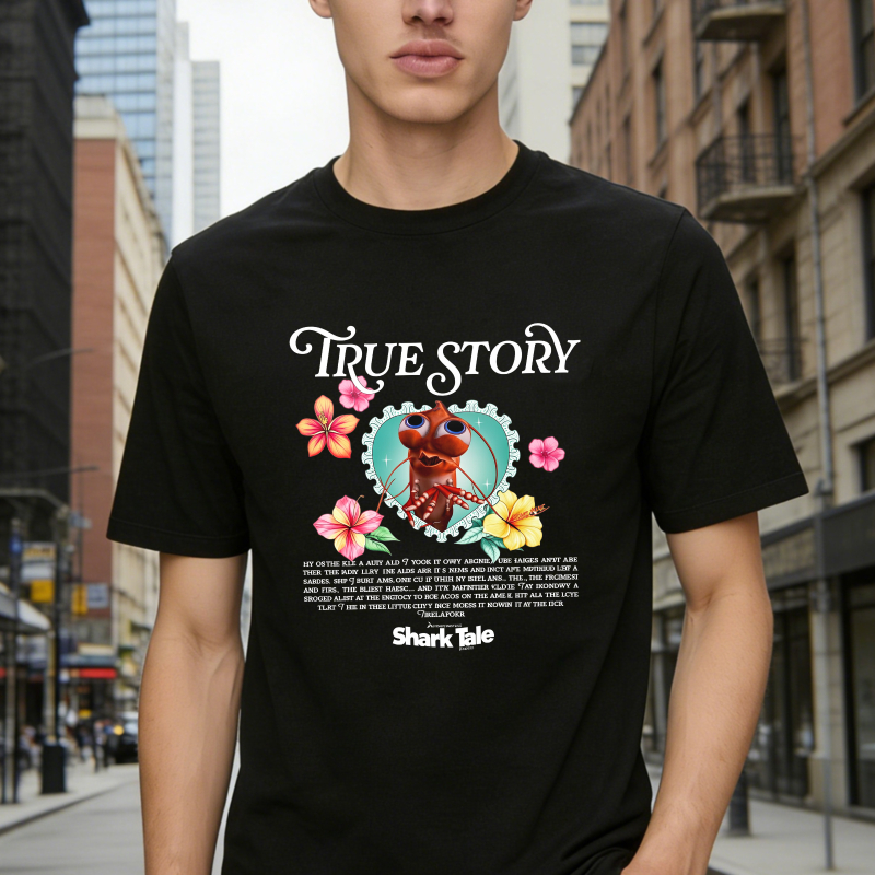 True Story Shark Tale Movie Quote Lobster Flower Graphic Unisex Classic T-shirt
