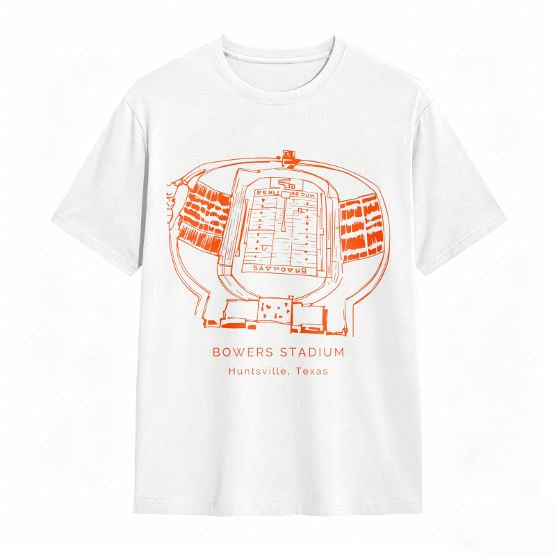 Bowers Stadium Huntsville Texas Arena Map Design T-shirt
