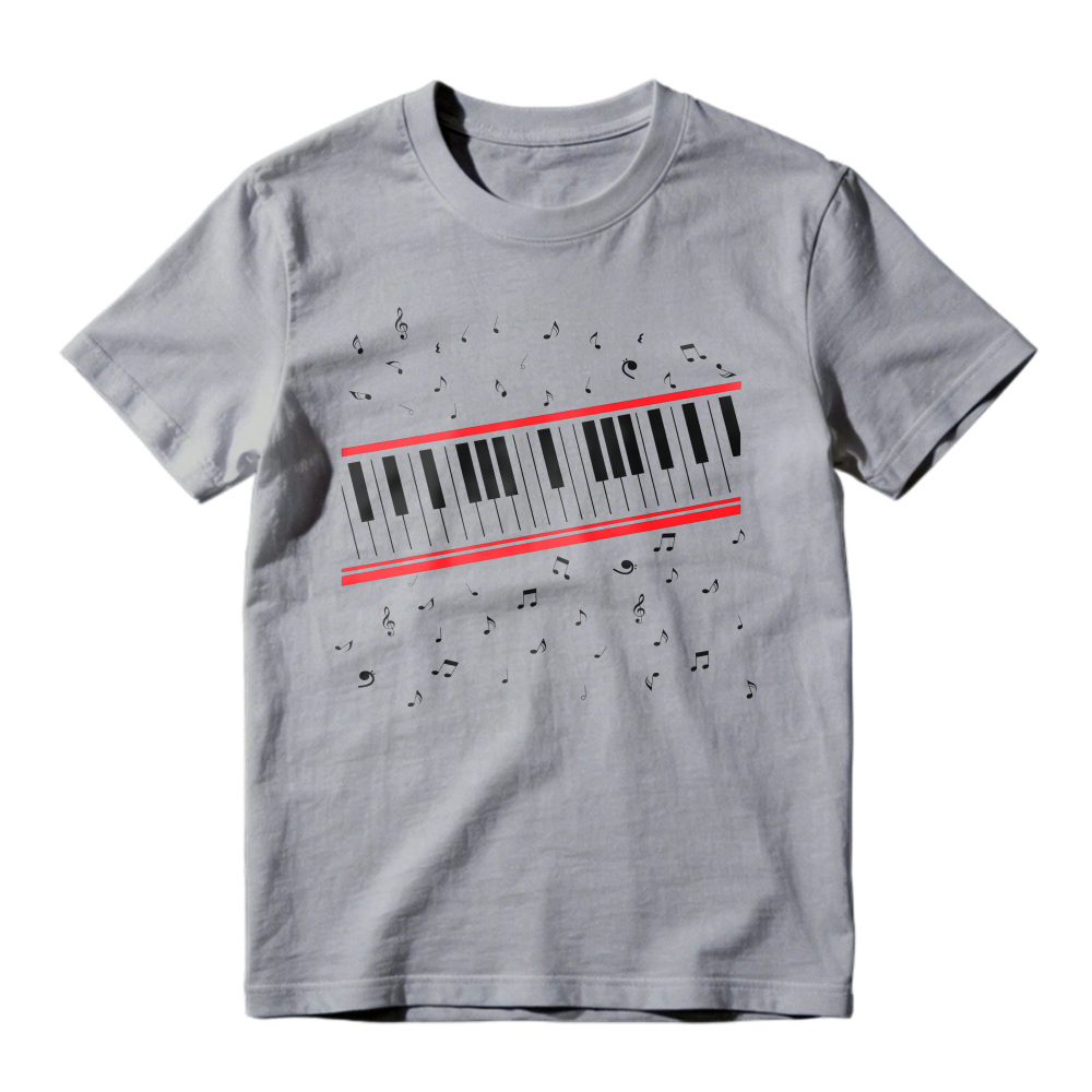 Piano Keyboard With Music Notes T-shirt