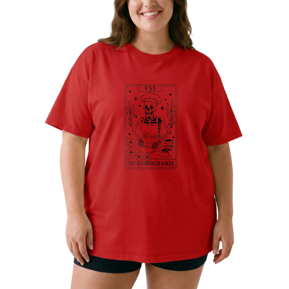 The Sourdough Baker Tarot Card Design tshirt 100% cotton
