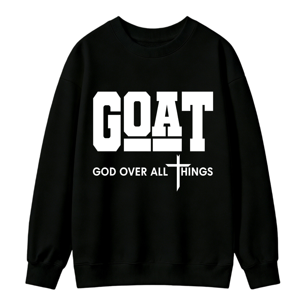 Goat God Over All Things Cross Graphic Sweatshirt