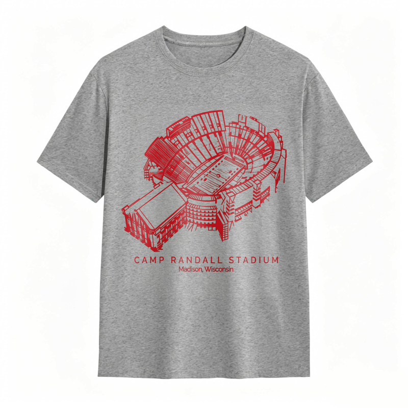Camp Randall Stadium Madison Wisconsin Architectural Design T-shirt