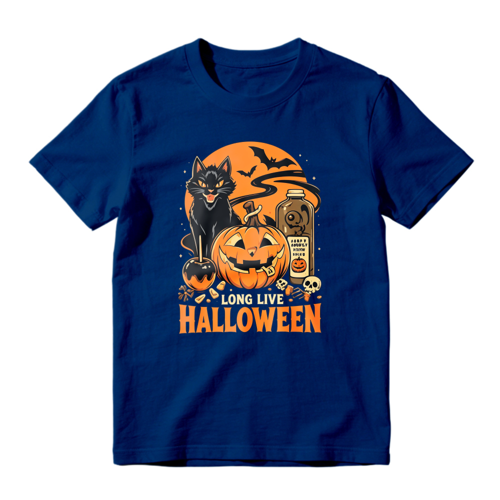 Halloween Pumpkin Cat Bat Skull Long Live Halloween Unisex Classic T-shirt