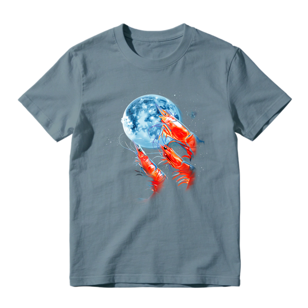 Red Lobsters And Blue Moon Space Art Unisex Classic T-shirt