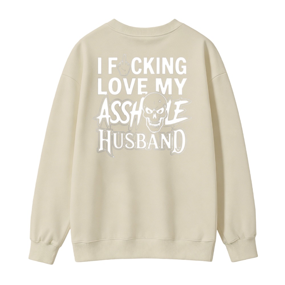 Funny Skull Graphic I Love My Husband Sweatshirt