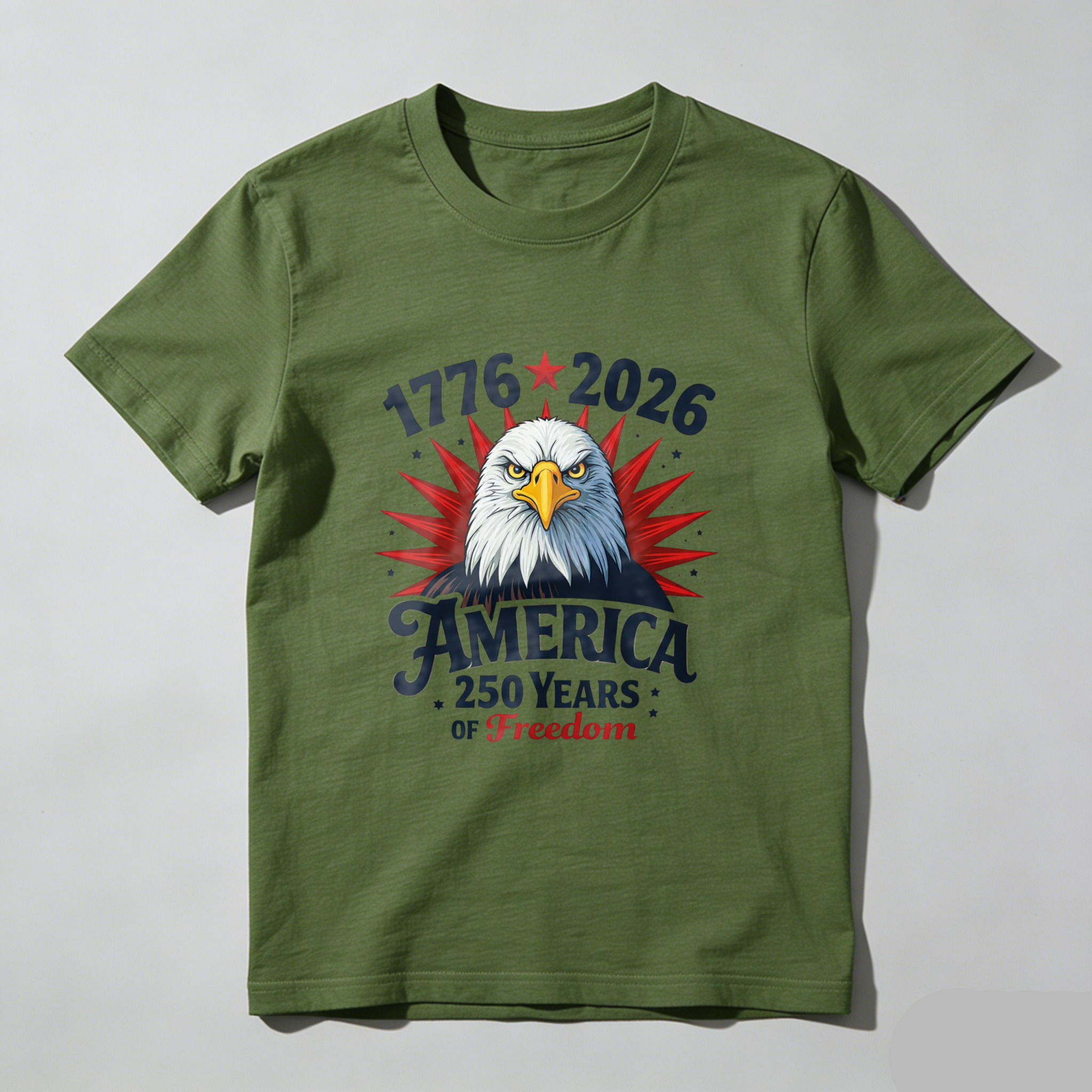 America 250 Years Of Freedom 1776 2026 Eagle Patriotic Independence Day T Shirt