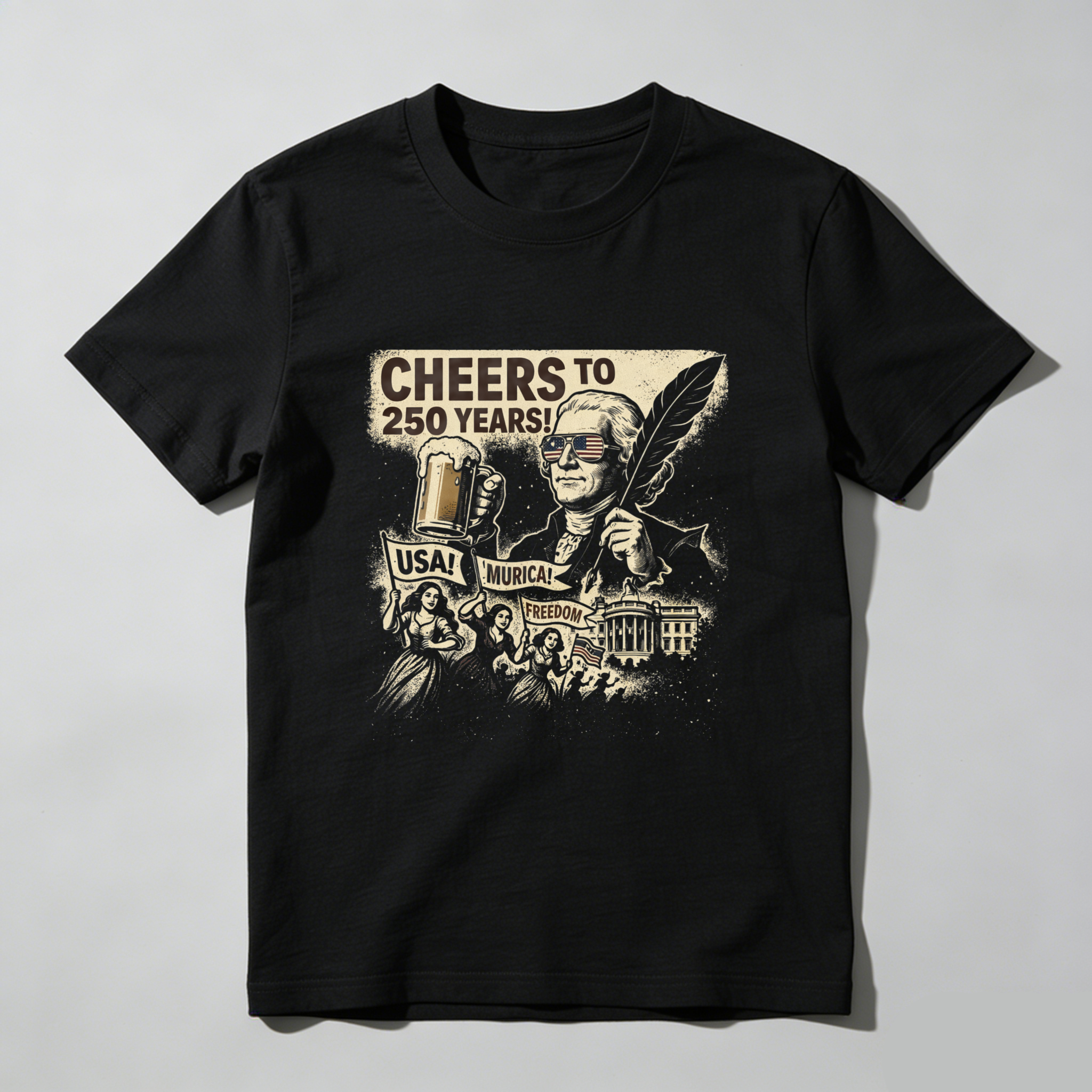 Cheers To 250 Years Usa Musical Presidential T-Shirt