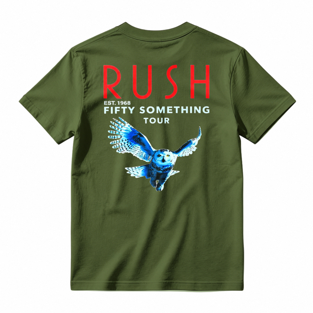 Rush Est 1968 Fifty Something Tour Blue Owl Graphic T-shirt
