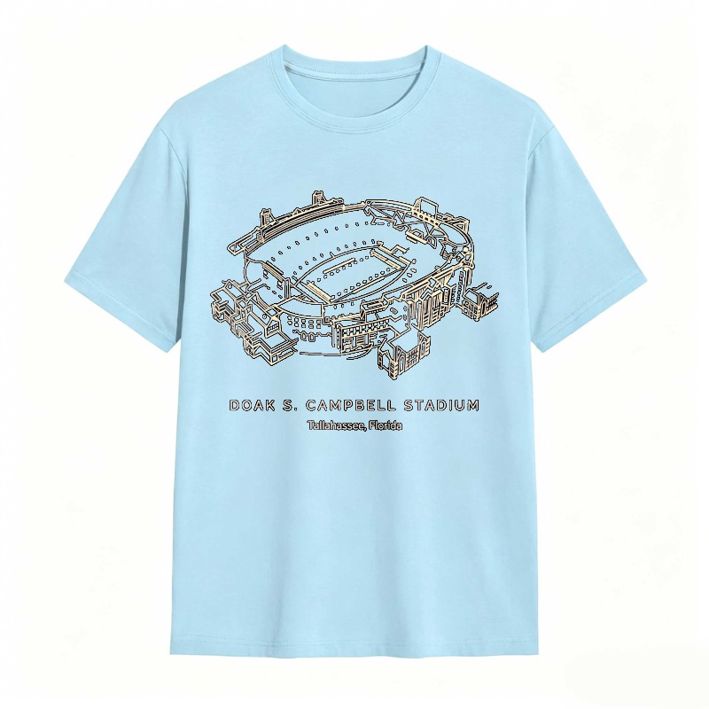 Doak S Campbell Stadium Tallahassee Florida Architectural Blueprint Design T-shirt