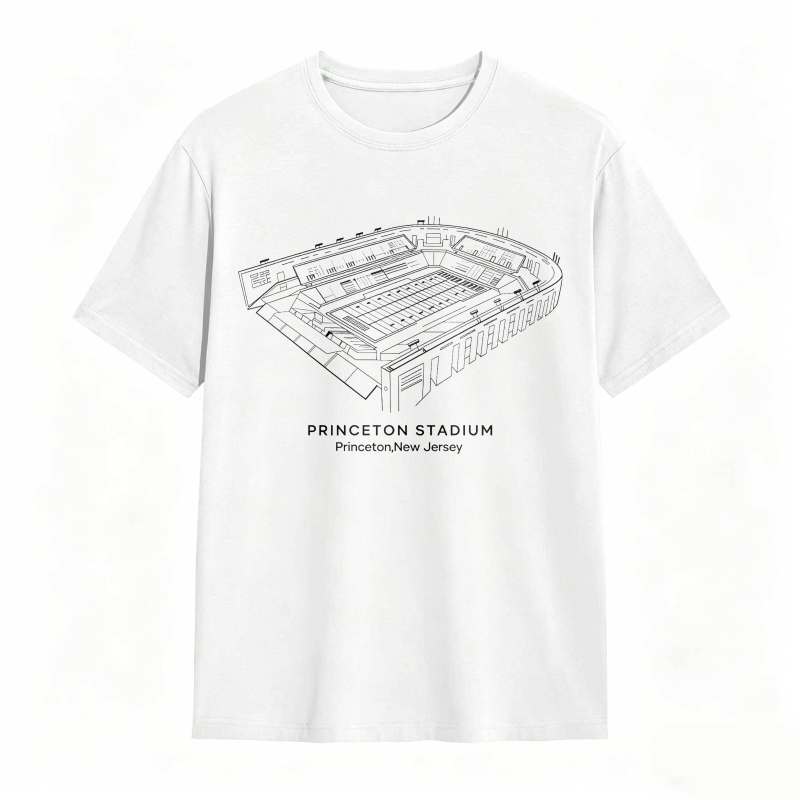 Princeton Stadium Architectural Line Drawing Princeton New Jersey T-shirt