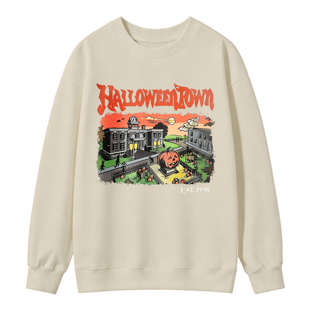 Halloweentown Est Nineteen Ninety Eight Print Unisex Crewneck Classic Sweatshirt