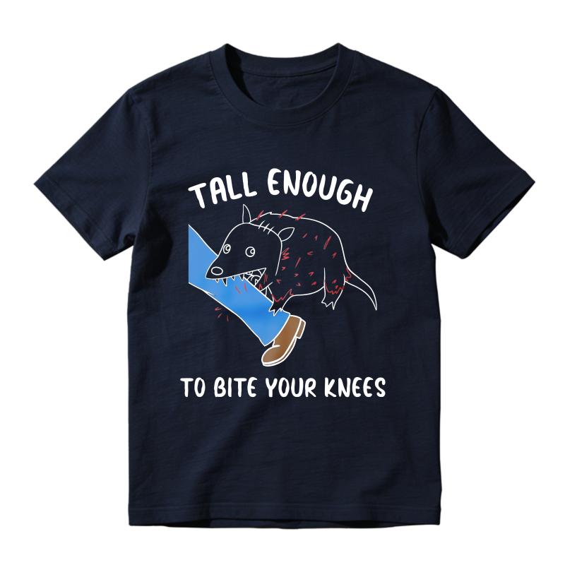 Tall Enough To Bite Your Knees Funny Opossum Graphic T-shirt