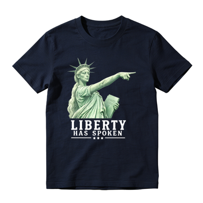 Liberty Has Spoken Statue Of Liberty Pointing Graphic Unisex Classic T-shirt