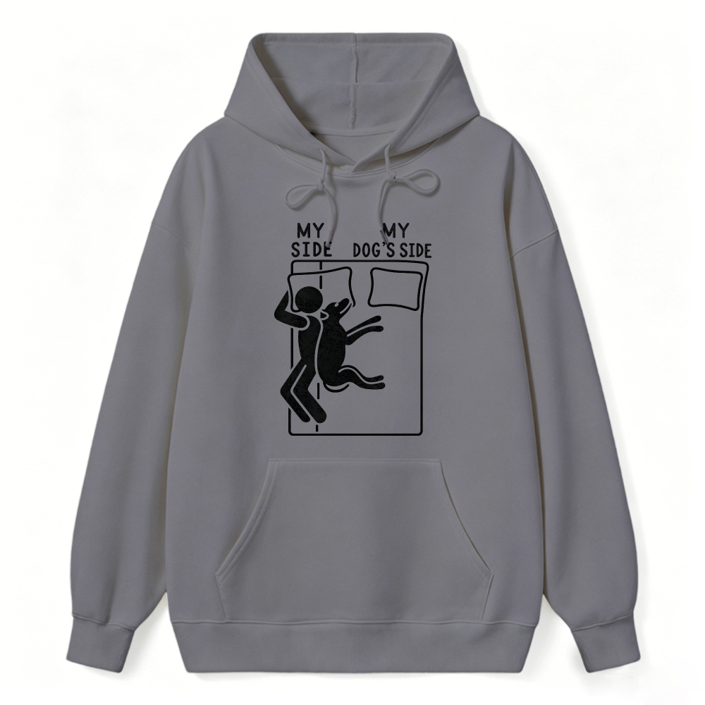 My Side My Dog S Side Funny Pet Lover Bed Sharing Graphic Hoodie