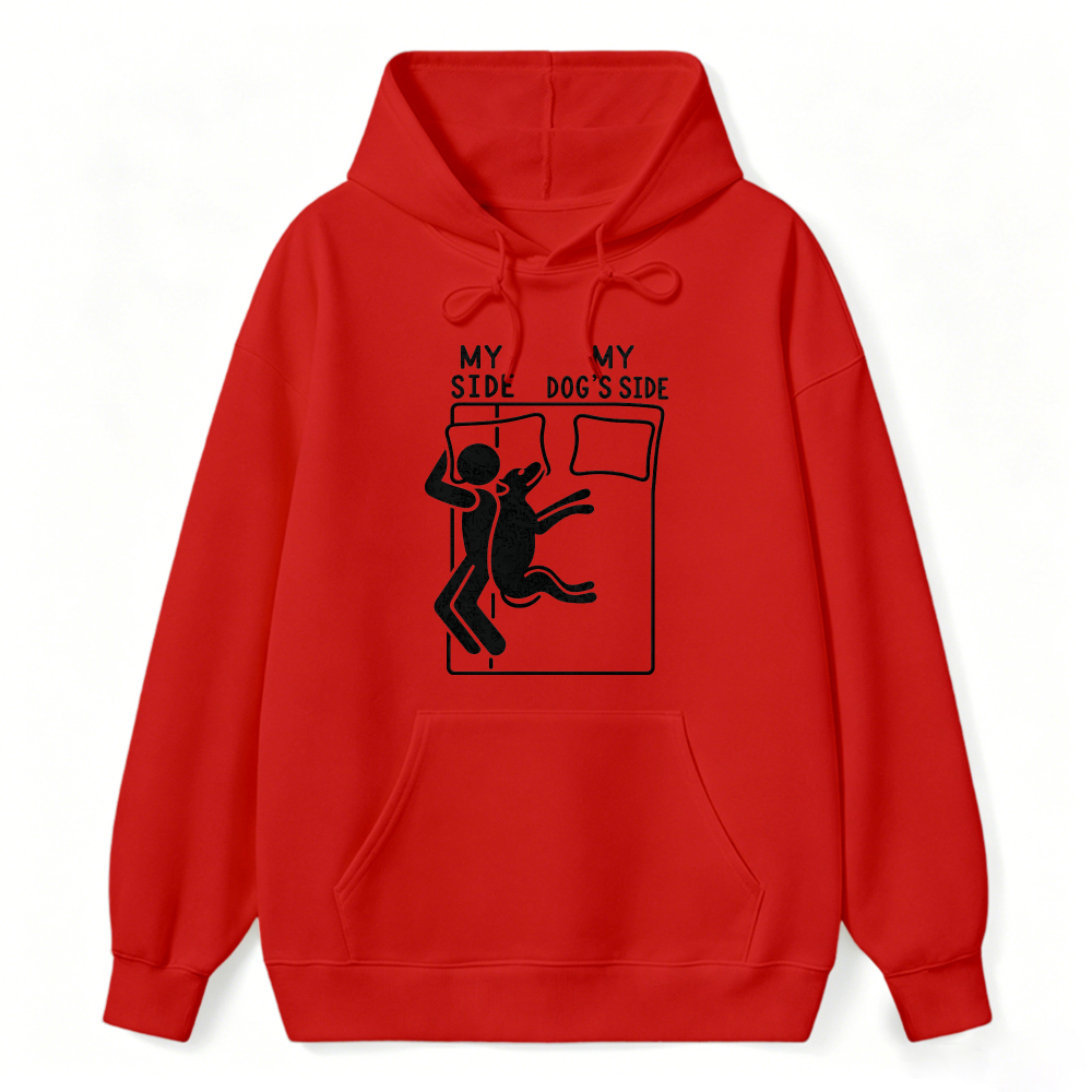 My Side My Dog S Side Funny Pet Lover Bed Sharing Graphic Hoodie